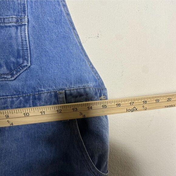 Forever 21 Denim Jeans Bib Overalls Shorts Western Indie Boho Pant Women 2x NWT - Picture 6 of 15